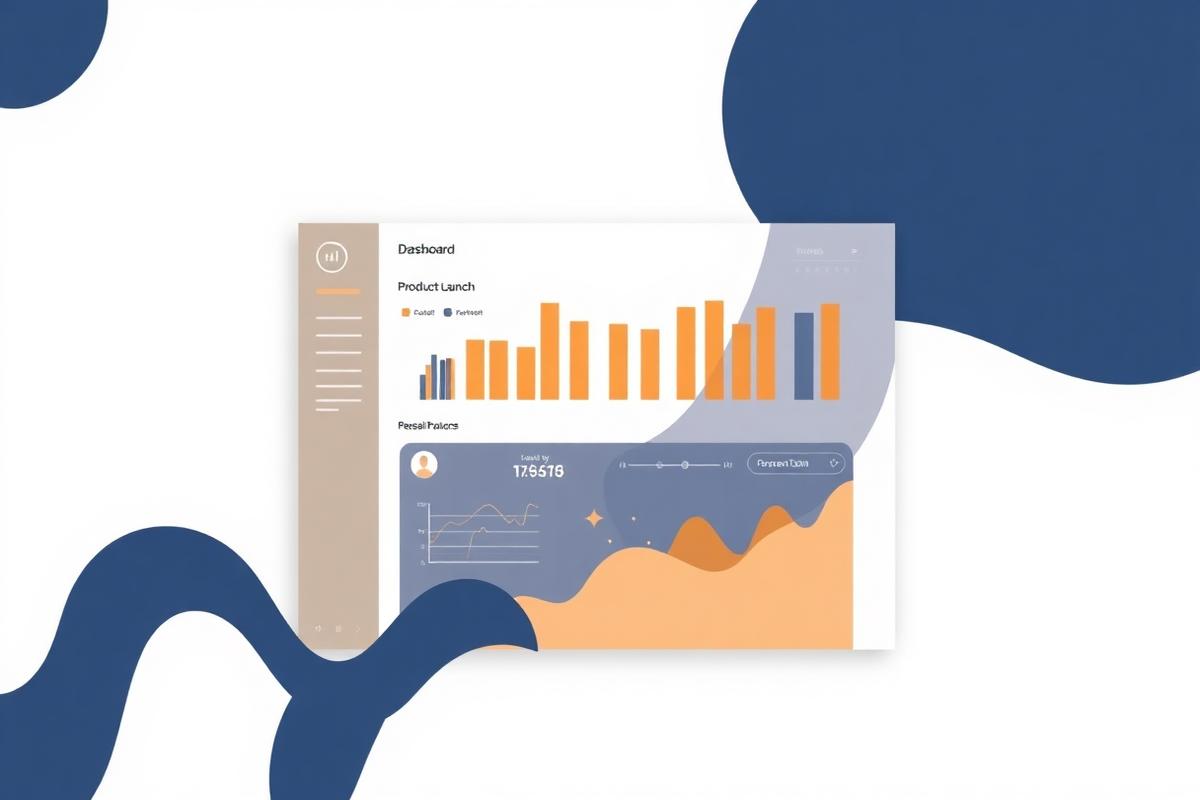 Abstract dashboard illustration representing a product launch program
