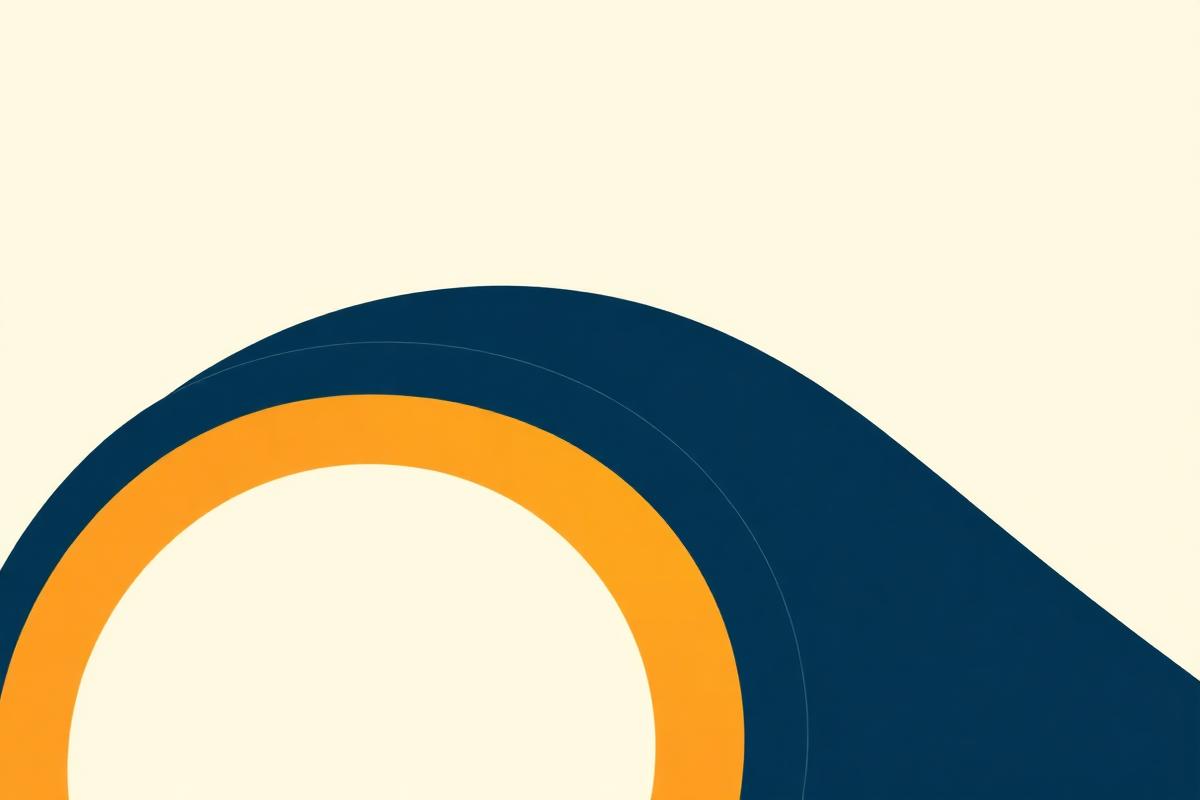 Abstract layered arcs illustration representing brand and performance marketing